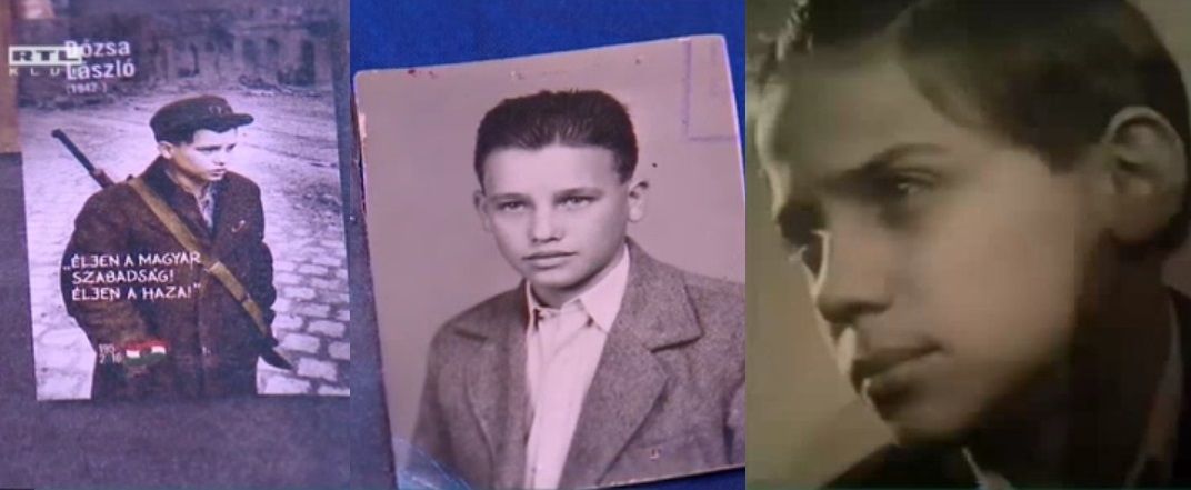 Balra az ’56-os Pesti srác, középen Pruck Pál fiatalkorában, jobbra Dózsa László 1955-ben (Forrás: RTL Híradó)
